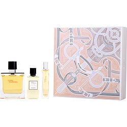 Terre D'hermes By Hermes Parfum Spray 2.5 Oz & All Over Shower Gel 1.35 Oz & Parfum Spray 0.5 Oz Mini