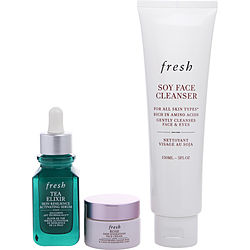 Hydration Boost Trio Set: Soy Cleanser 150ml + Tea Elixir 30ml + Rose Face Cream 15ml --3pcs