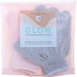 Spa Accessories Spa Sister Twin Exfoliating Spa Towels (pink & Grey) By Spa Accessories